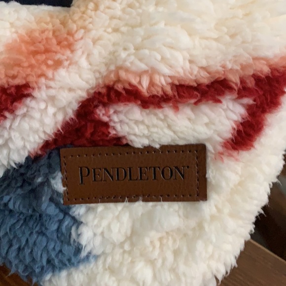 NWT southwest Pendleton Sherpa Fleece reversible blanket king size ivory - Picture 4 of 7